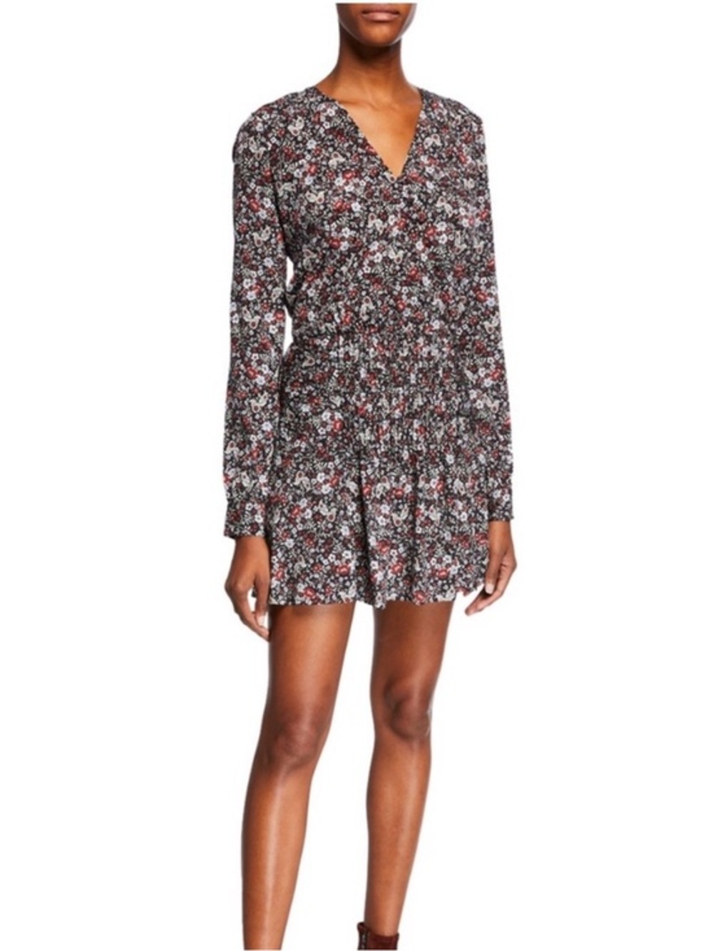 Veronica Beard Naomi Floral Silk Blend Mini Dress Size 2 Pleated